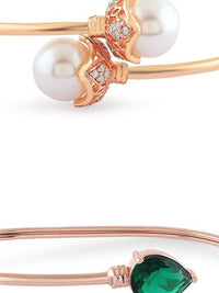 Zaveri Pearls Set Of 2 Rose Gold-Plated Cubic Zirconia Kada Bracelets