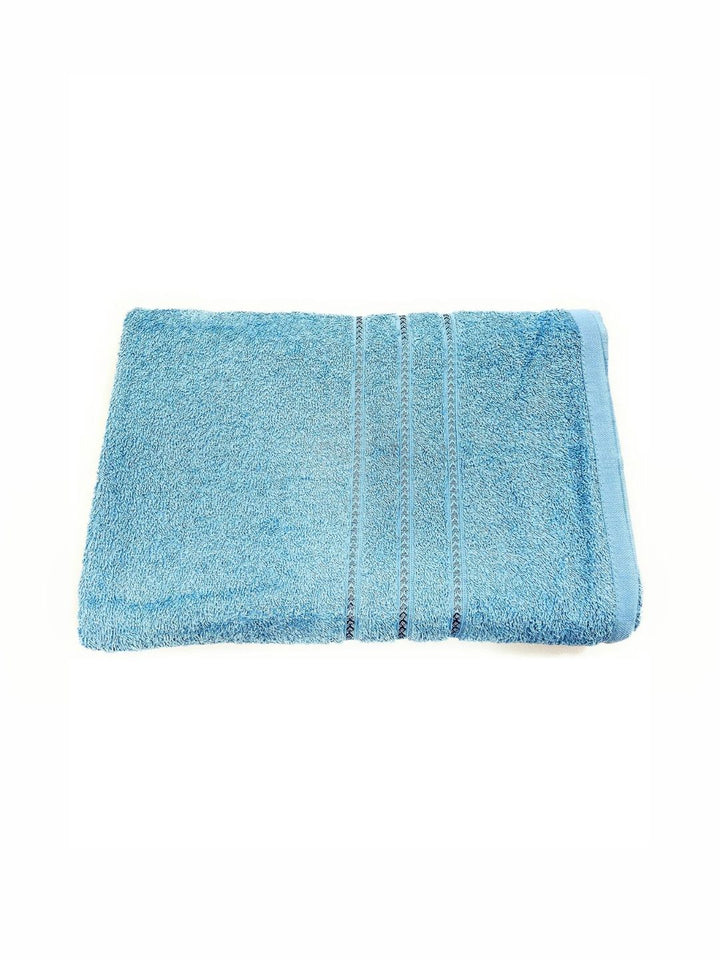 BOMBAY DYEING Flora Blue Pure Cotton 400 GSM Bath Towel