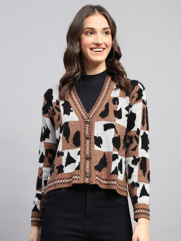 Monte Carlo Women Printed Woollen Cardigan