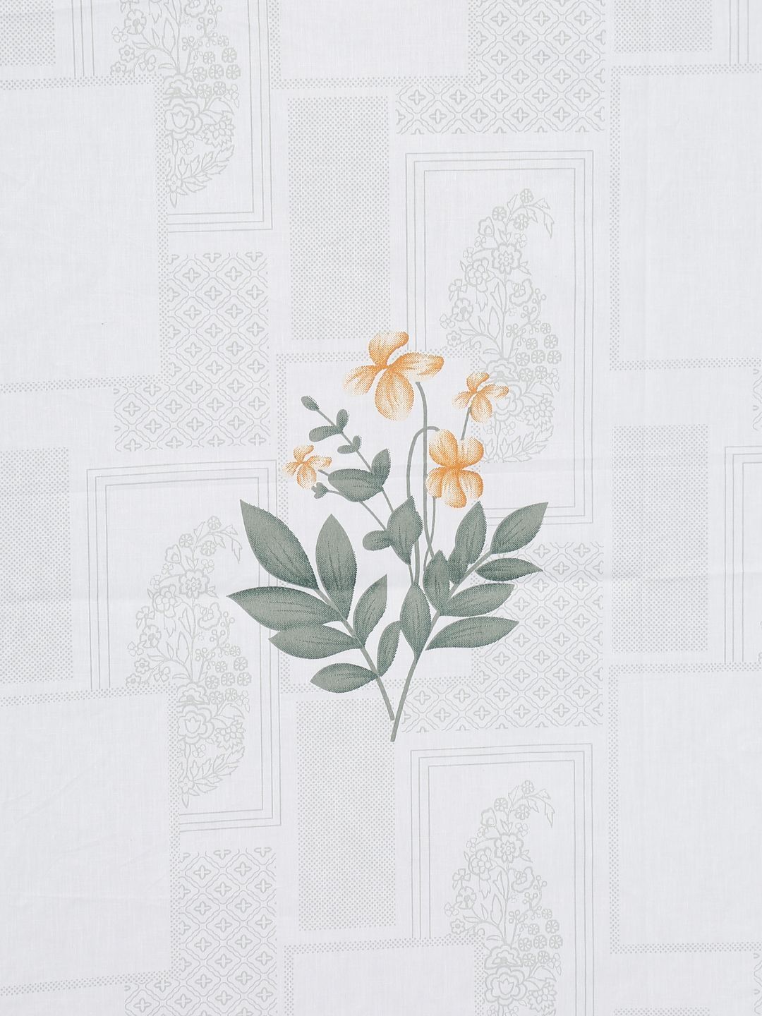Myntra Elegant Homes White Floral 400 TC Bedsheet with 2 Pillow Covers