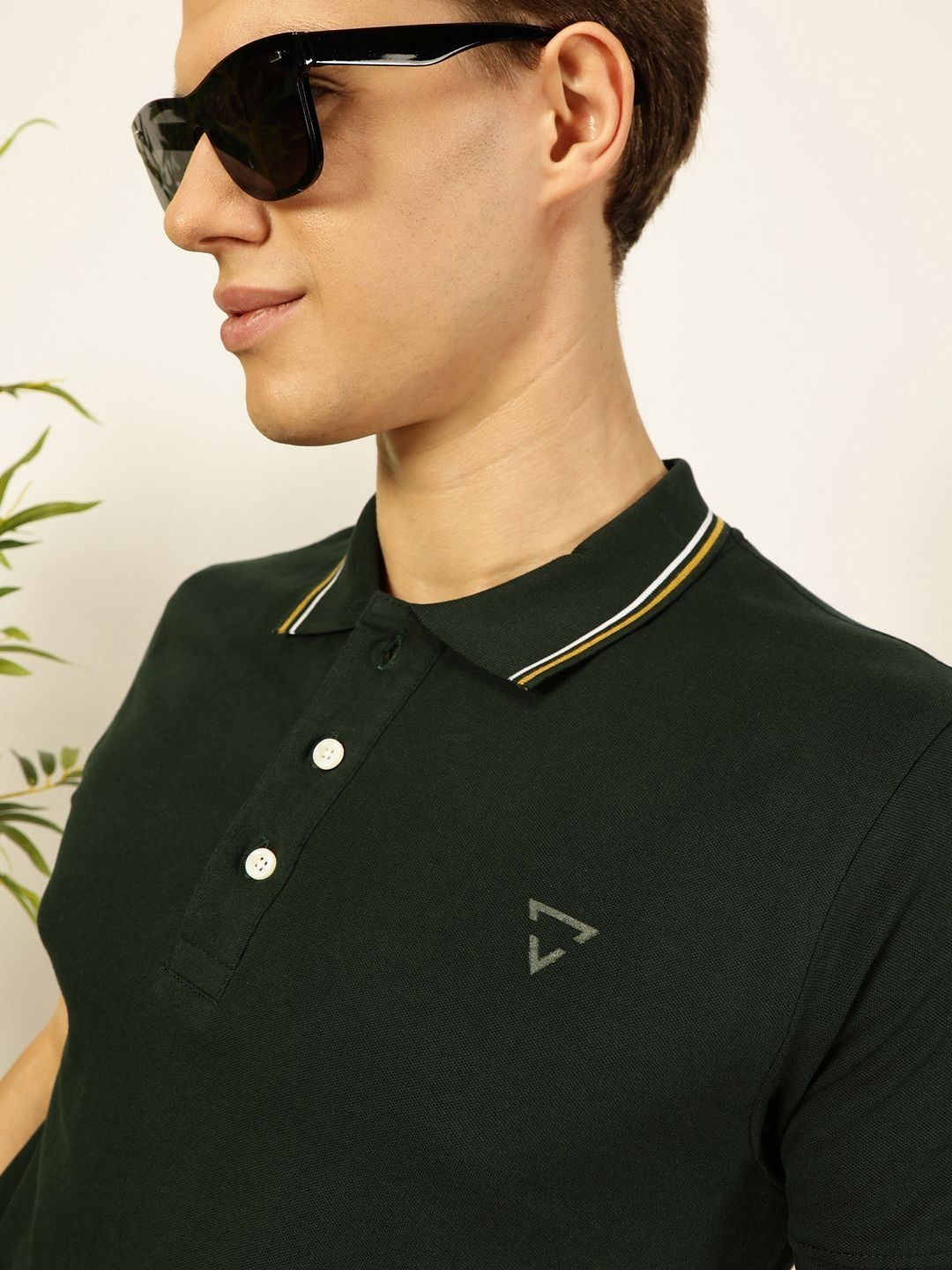 Thomas Scott Men Solid Polo Collar Cotton T-shirt