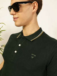 Thomas Scott Men Solid Polo Collar Cotton T-shirt