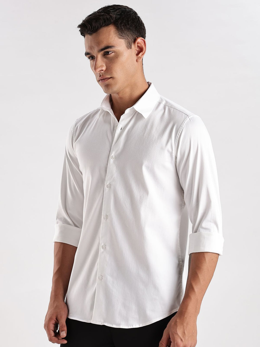 ADRO Men Slim Fit Solid Satin Casual Shirt