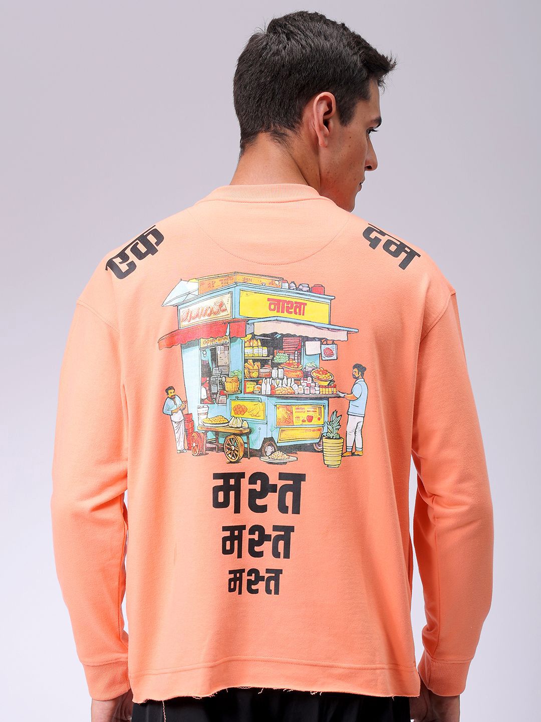 The Indian Garage Co Men Printed Round Neck Log Sleeves Sweatshirt