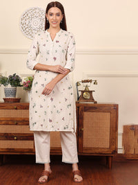 W Women Floral Printed Sequinned Kurta