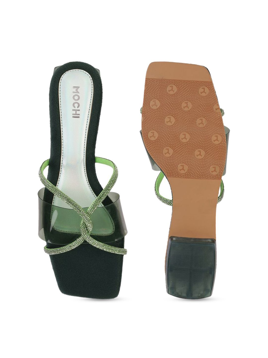Mochi Women Western - Embellished Open Toe Flats