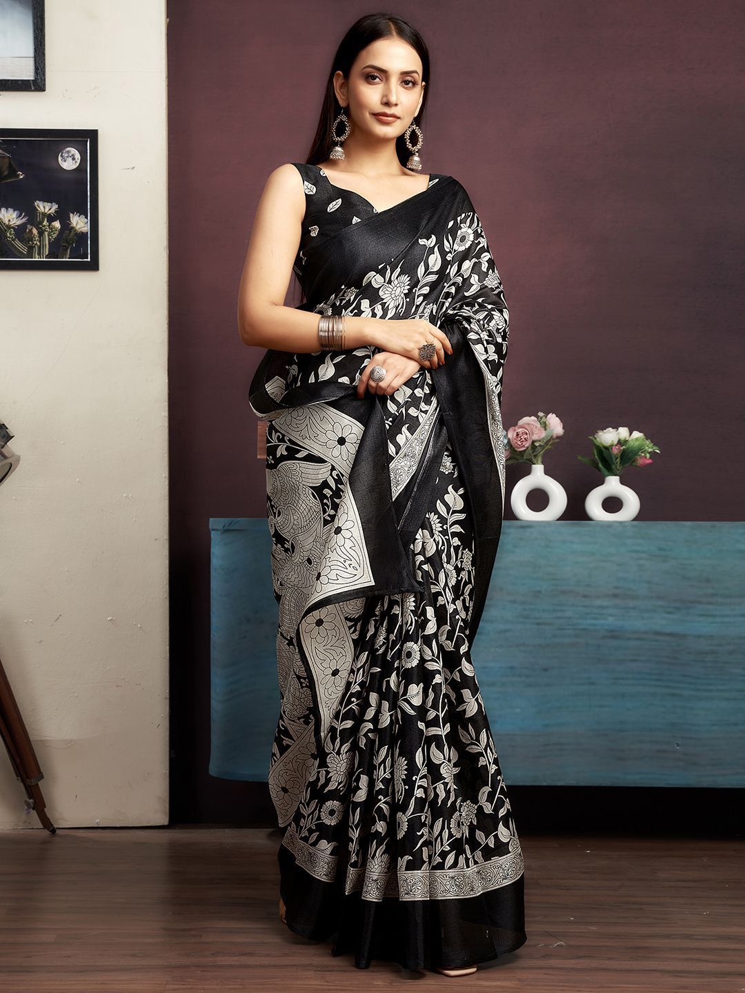 KALINI Floral Printed Saree