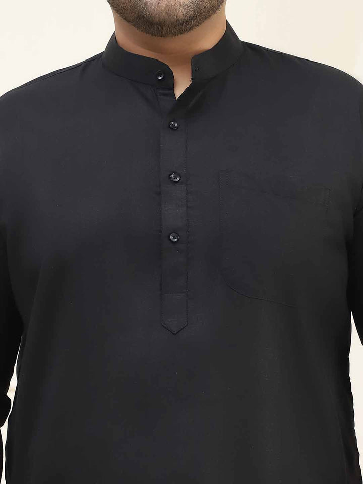 SOJANYA PLUS Band Collar Lengan Panjang Pure Cotton Straight Kurta