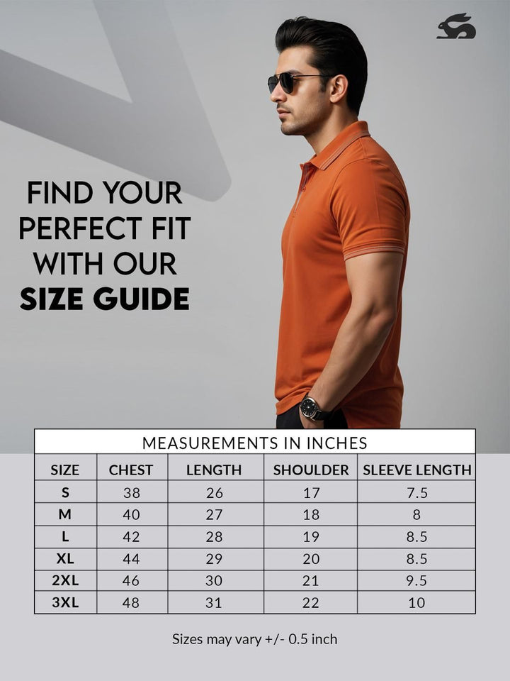 ADRO Men Orange Cotton Tshirts