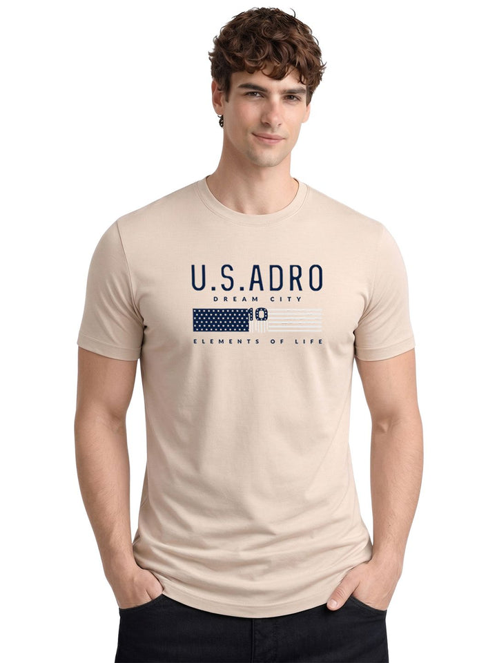 ADRO Men Brand Logo Printed T-shirt