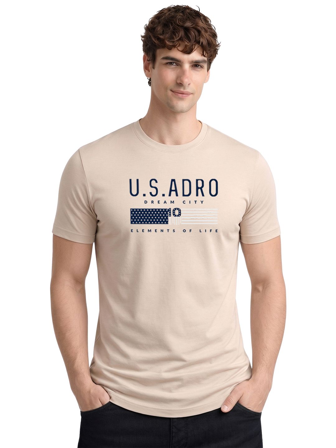 ADRO Men Brand Logo Printed T-shirt
