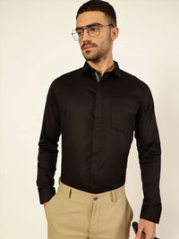 Thomas Scott Men Premium Cutaway Collar Solid Cotton Formal Shirt