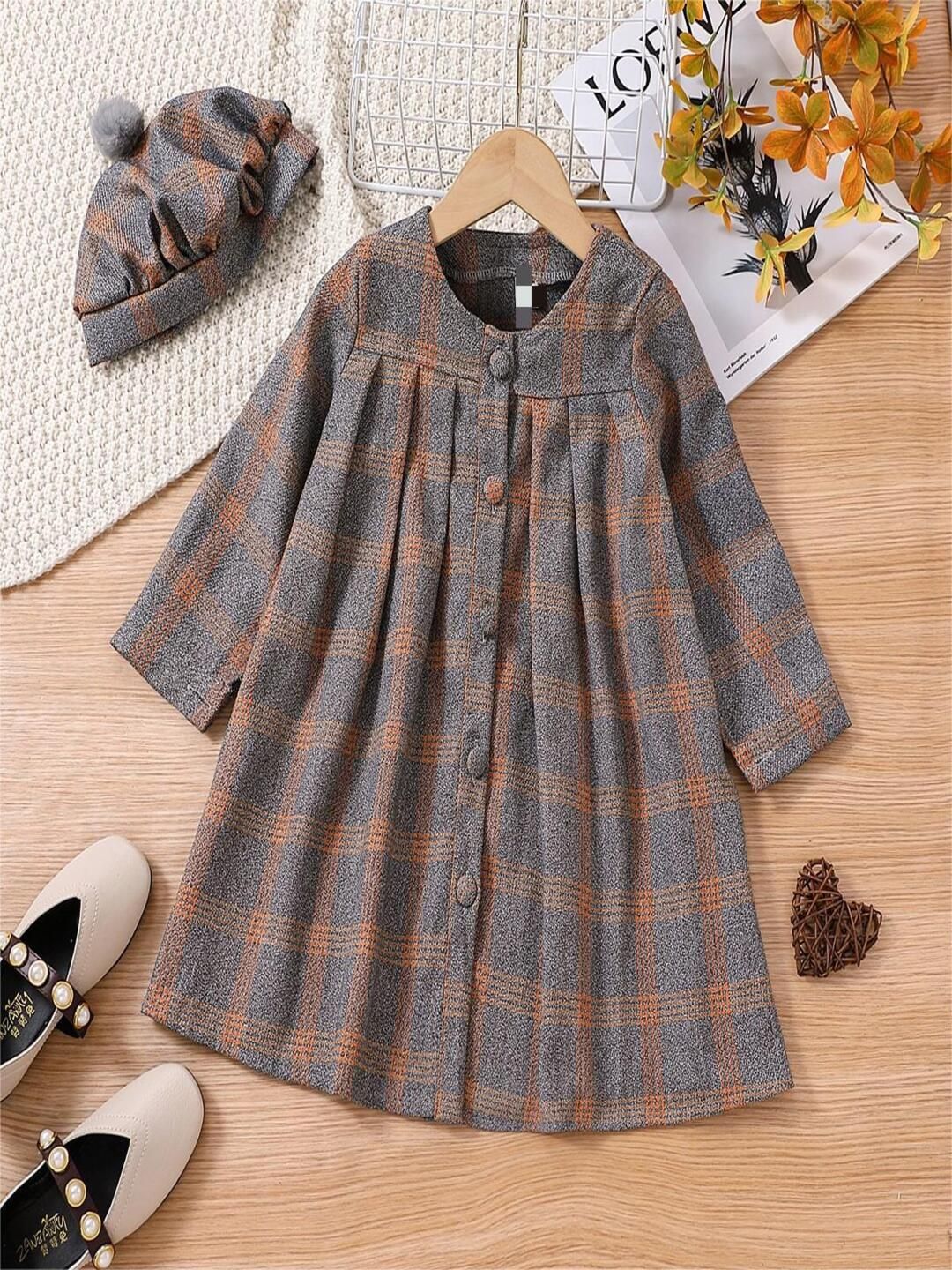 YK Checked Shirt Dress