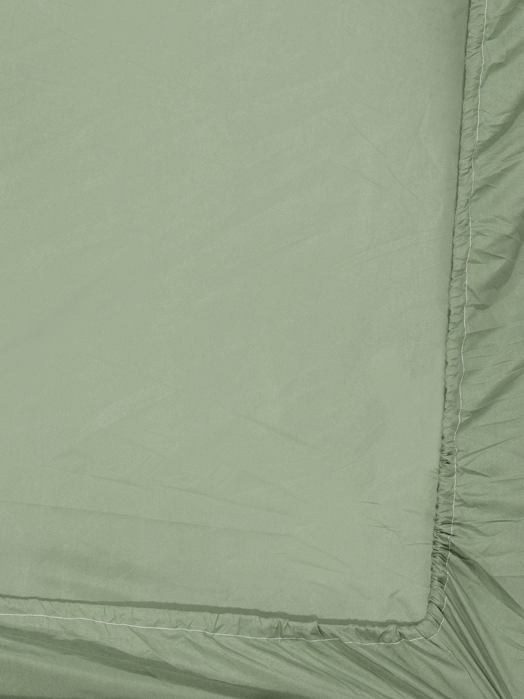 Aura Green Solid Fitted 300TC King Bedsheet With 2 Pillow Cover