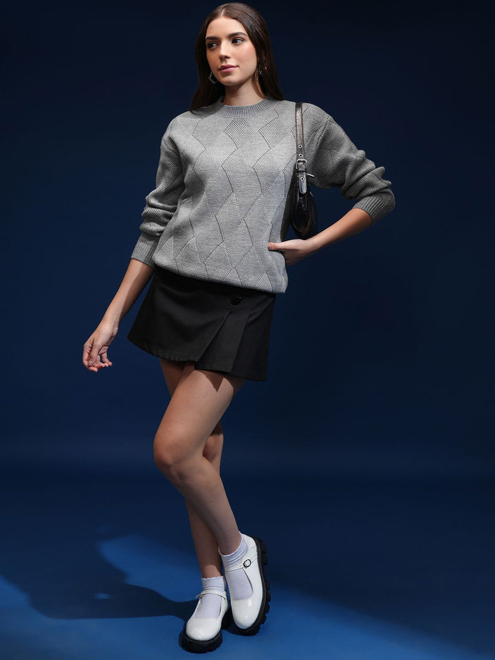 Tokyo Talkies Women Cable Knit Pullover Sweaters