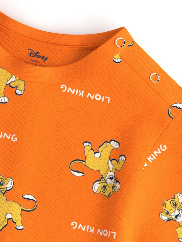 NautiNati Pack of 2 Disney Lion King Baby Boys Green Animal Print Pure Cotton T Shirt