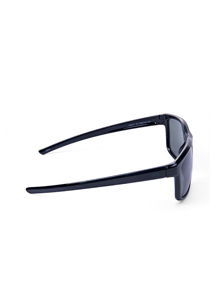 Idee Men Green Lens & Black Rectangle Sunglasses dengan Lensa Dilindungi UV