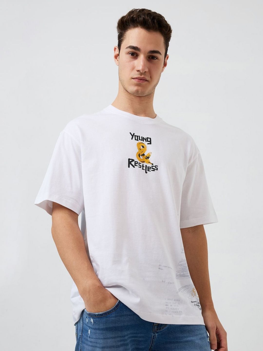 SPYKAR Men Graphic Printed Round Neck Cotton Relaxed Fit T-shirt