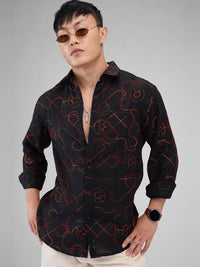 VASTRADO Men Classic Cutaway Collar Ethnic Motifs Printed Cotton Slim Fit Casual Shirt