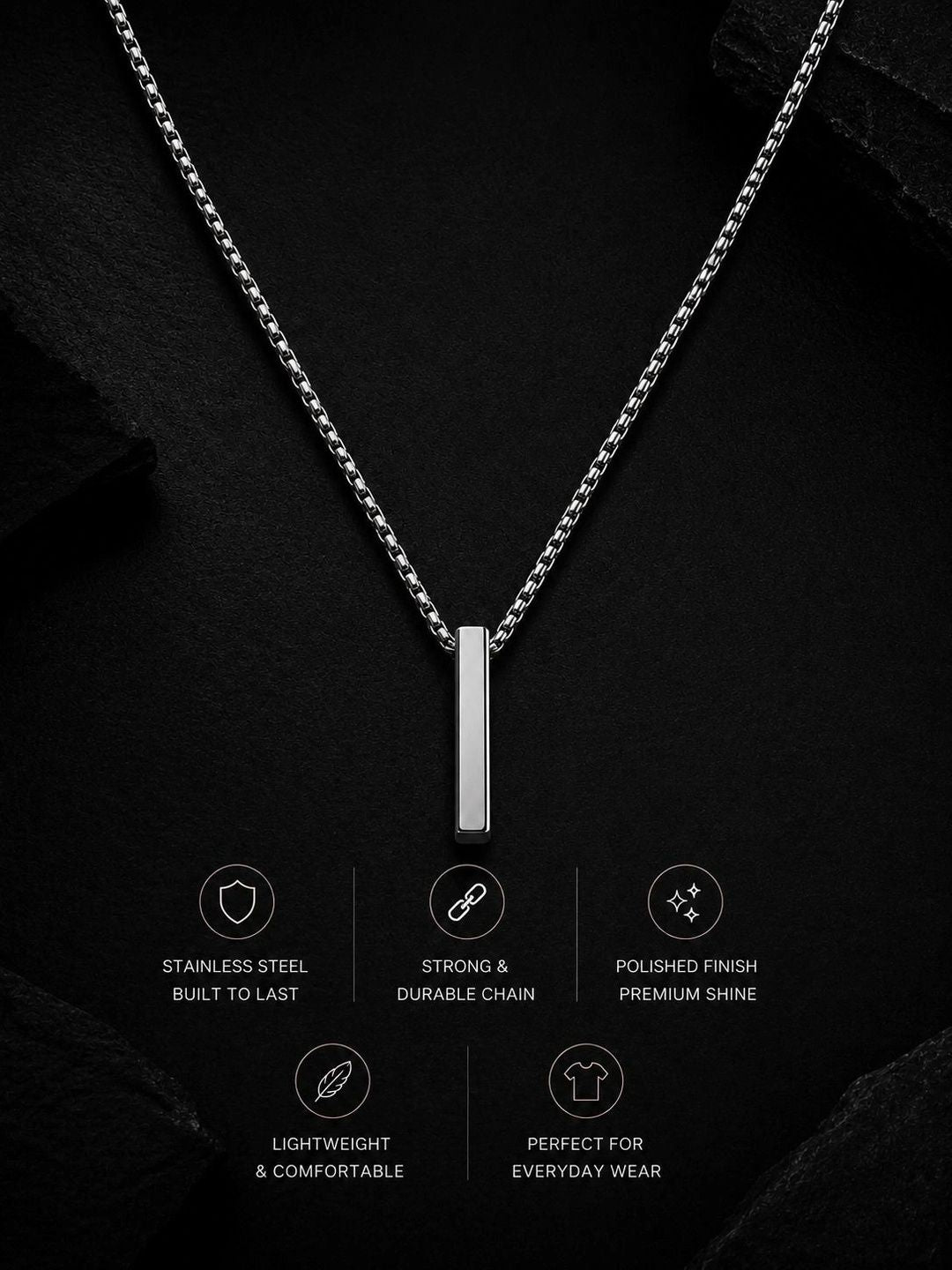 PANASH Men Brass Silver-Plated Necklace