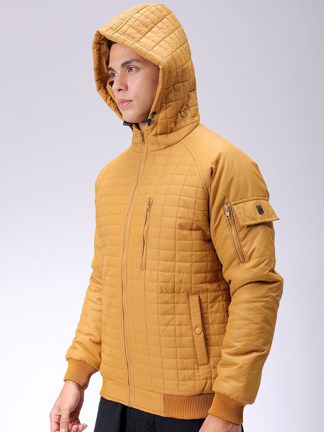 The Indian Garage Co Men Hooded Slim Fit Bomber Jacket