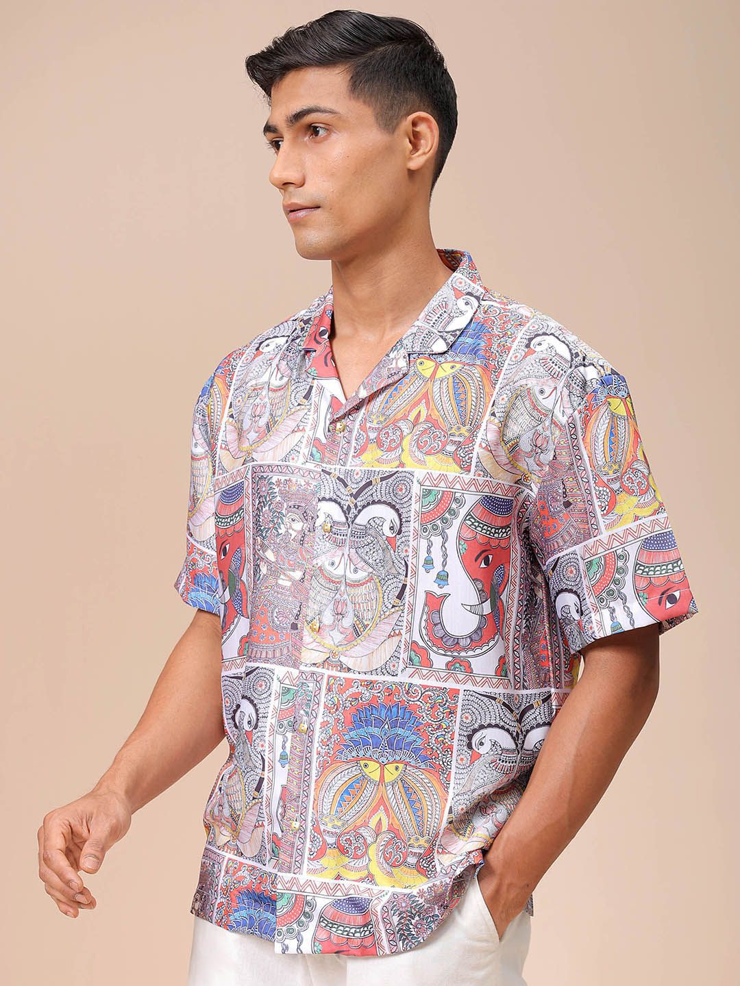 The Indian Garage Co Men Relaxed Fit Indie Printed Resortwear Shirt