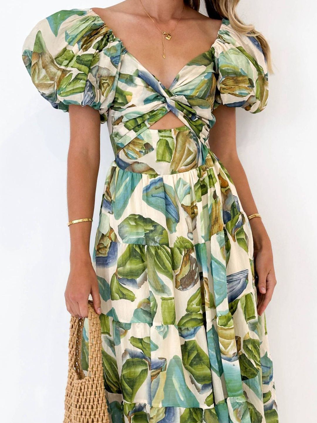 all about you Women Abstract Printed Maxi Dress