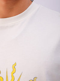 The Indian Garage Co Men Typography Printed Round Neck Cotton Oversized T-Shirt