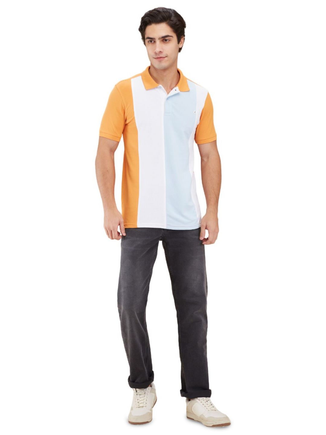 Being Human Men Colourblocked Polo Collar T-shirt
