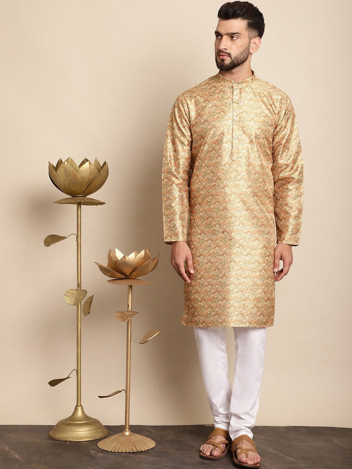 Motif Etnik Anouk Tenunan Rekaan Kurta Biasa dengan Churidar