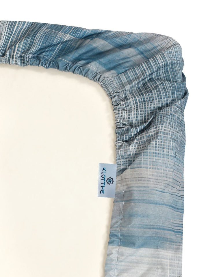 KLOTTHE Blue Floral Dilengkapi 400 TC Single Cadar 7D dengan 1 Sarung Bantal