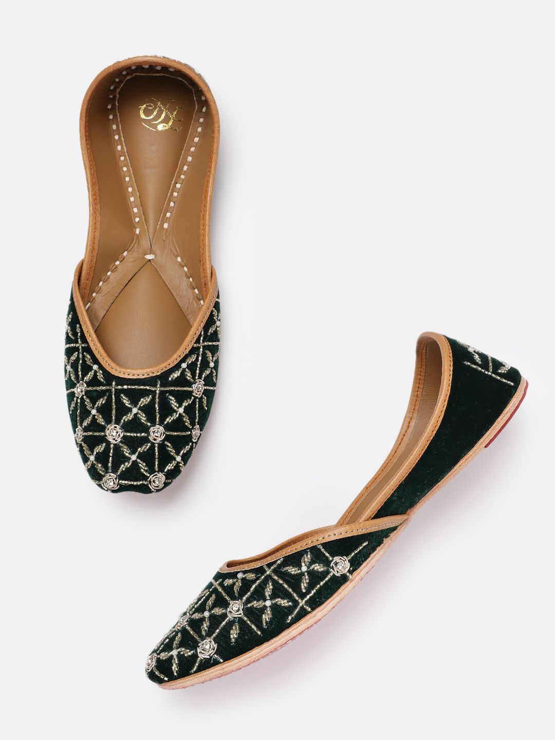 House of Pataudi Women Ethnic Embellished Mojaris