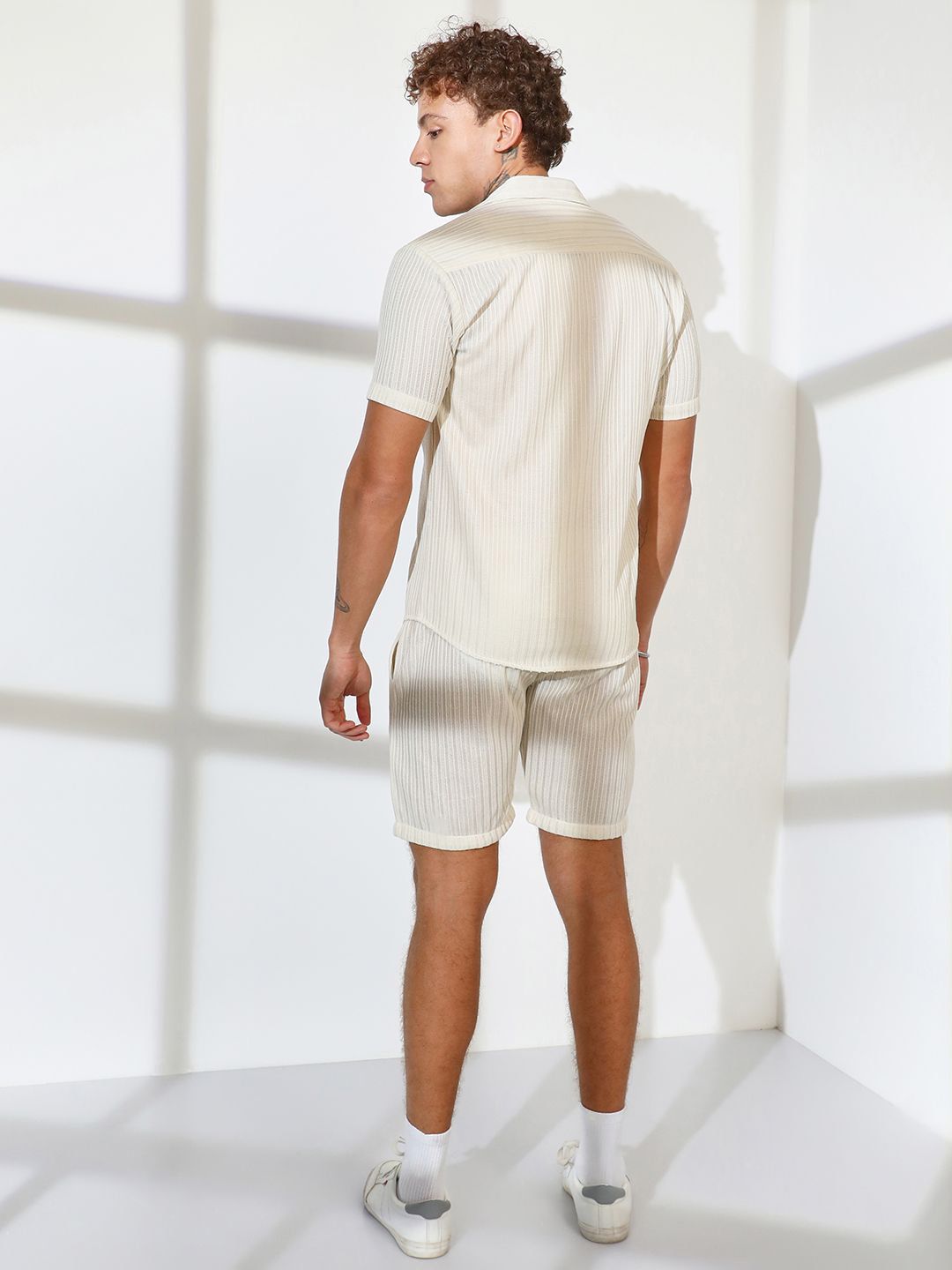 Campus Sutra Striped Shirt & Shorts