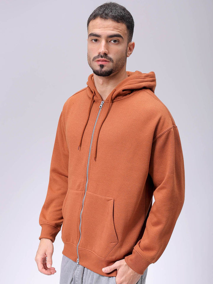 The Indian Garage Co Men Hooded Double Way Front Open Zipper Sweatshirt