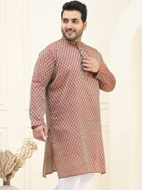 SOJANYA PLUS Plus Size Ethnic Motifs Woven Design Straight Kurta