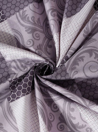 Myntra Elegant Homes Purple & White Geometric 400 TC Single Bedsheet with 1 Pillow Covers
