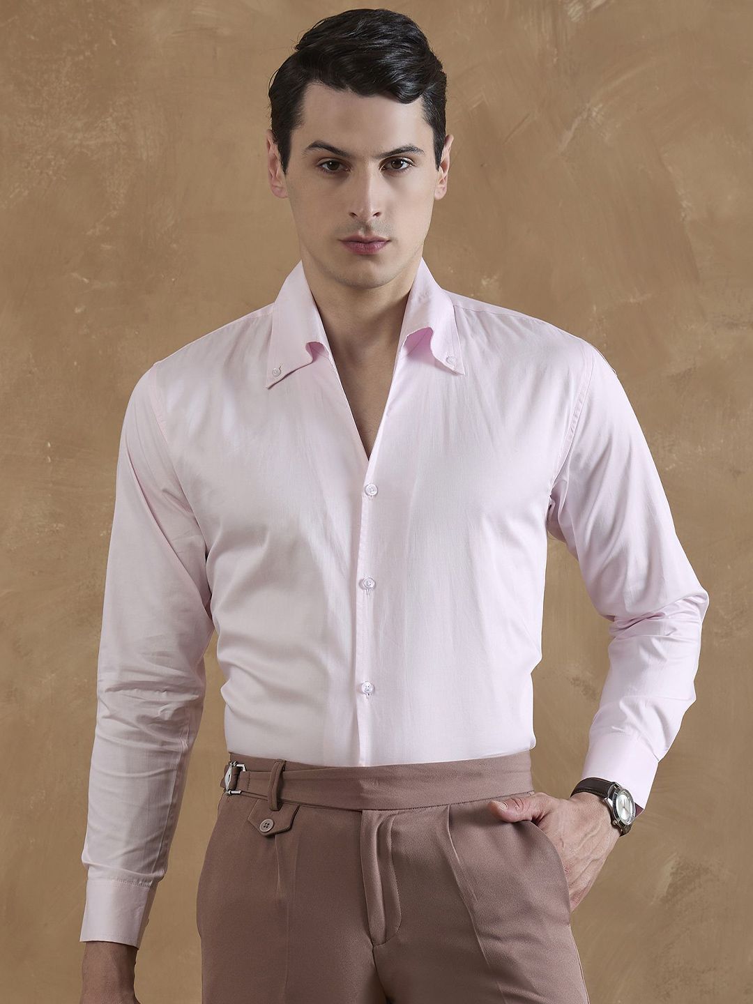 DENNISON Men Smart Fit Button-Down Collar Cotton Cooper Collar Formal Shirt