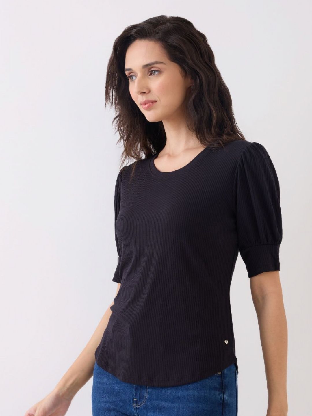 SPYKAR Women Extended Sleeves Cut Outs T-shirt