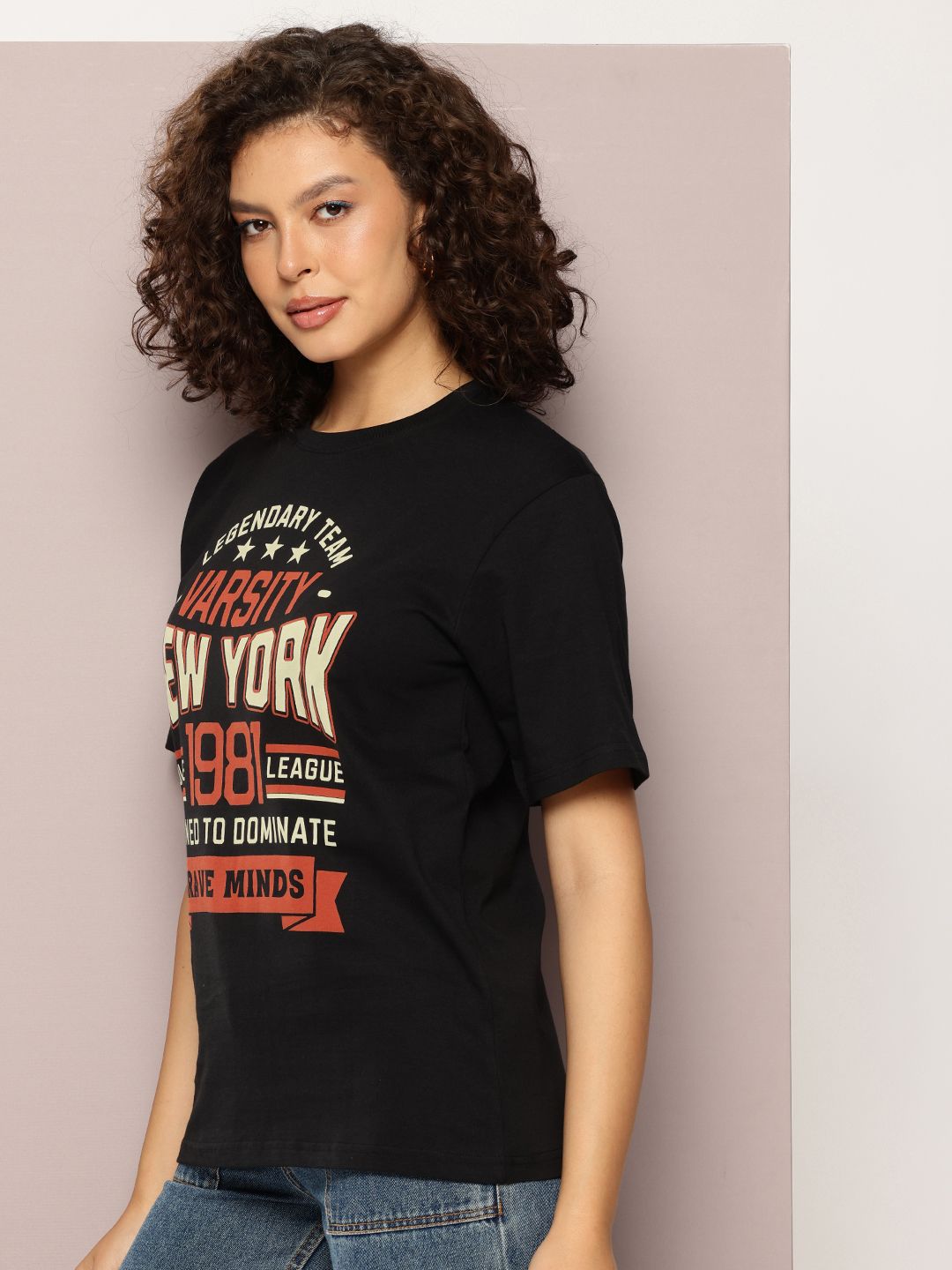 Typography Dillinger dicetak kapas tulen T-shirt santai