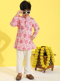 Cutiekins Boys Floral Printed Kurta with Pyjama
