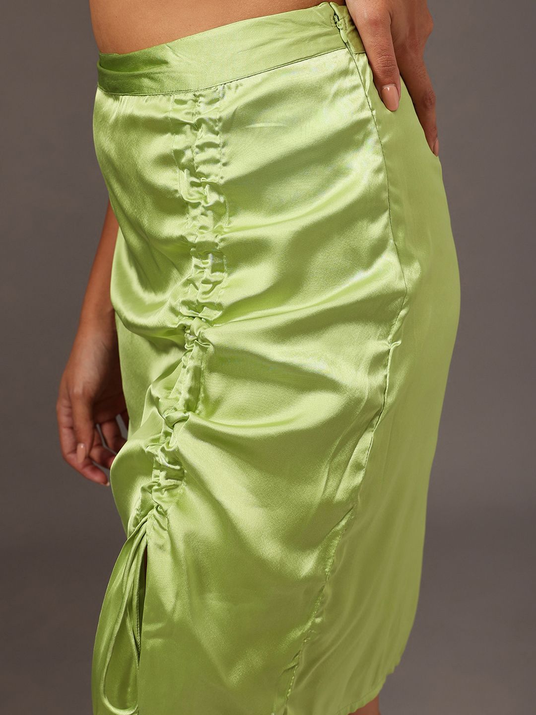 STREET 9 Women Ruched Knee Length A-Line Skirt