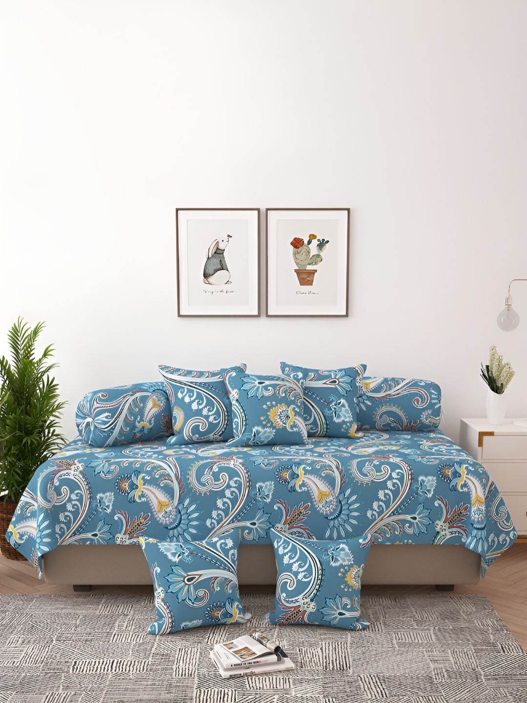 Story@home 8-Piece Satin Finish Diwan Set