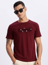 ADRO Men Typography Printed Round Neck Cotton T-shirt