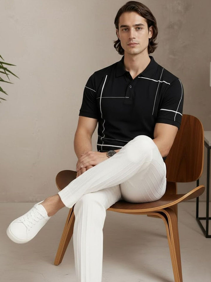 Baju-T Kolar Polo Bercetak ADRO Lelaki