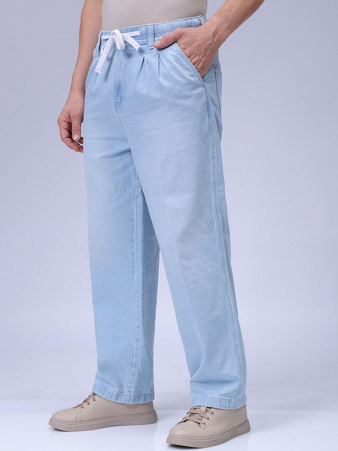 The Indian Garage Co Men Relaxed Fit Cotton Jogger Demin