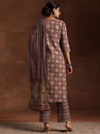 Libas Printed Regular Gotta Patti Pure Cotton Straight Kurta with Trousers & Dupatta