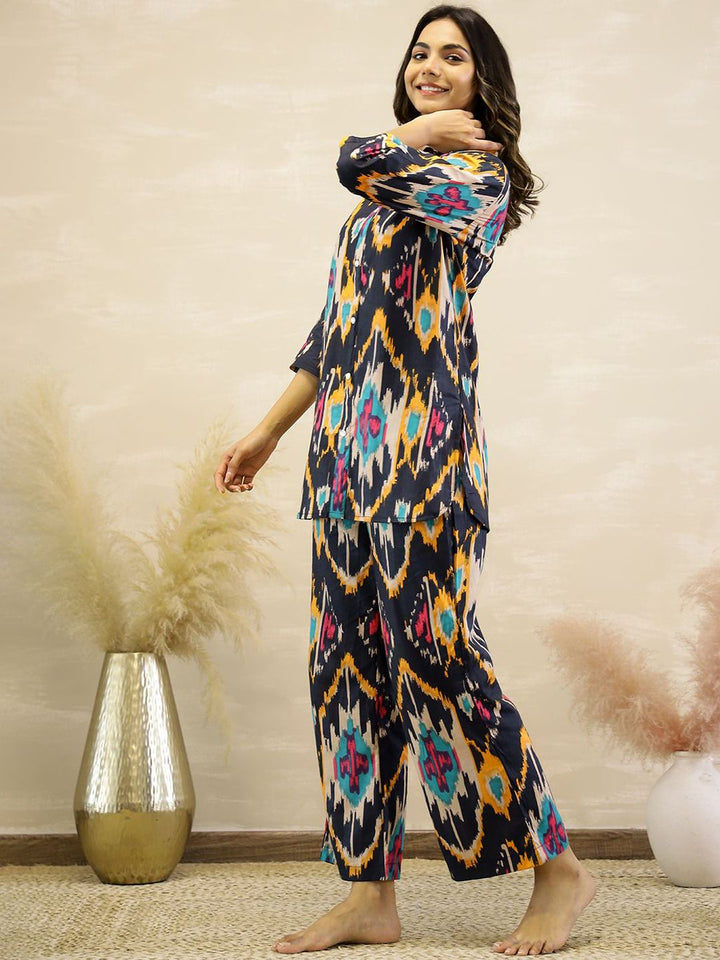 Mamicha Printed Pure Cotton Tunic With Palazzo Co-Ords