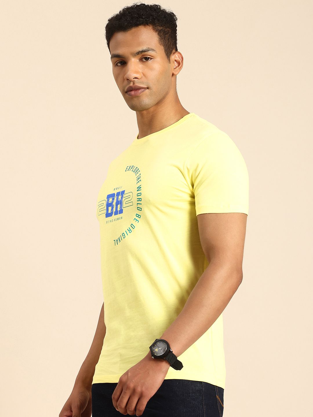 Being Human Typography Printed Pure Cotton T-shirt