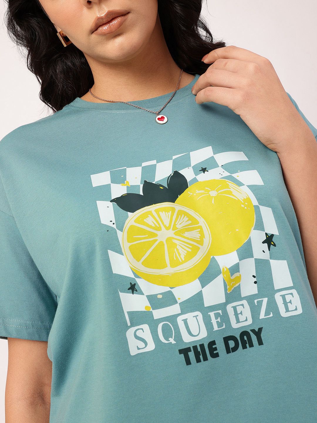DressBerry Embracing-Serenity Slang Printed Drop-Shoulder Relaxed Tee