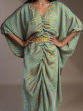 Baju Kaftan Satin Lengan Batwing Wanita Mamicha